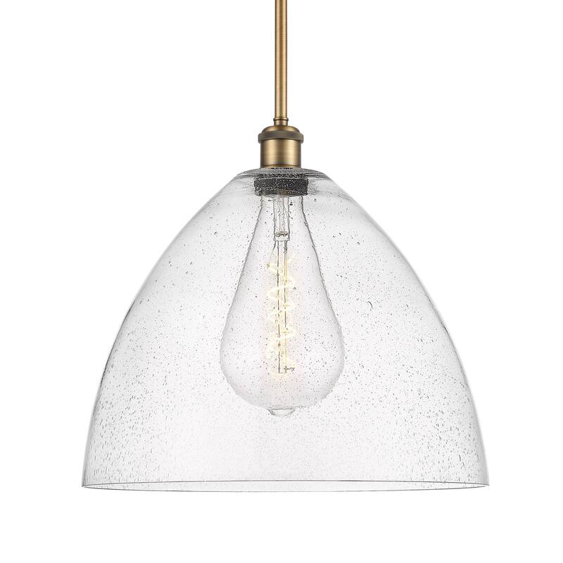 Innovations Lighting 516-1S-17-16 Bristol Pendant Bristol Glass 16" - Brushed Brass / Seedy