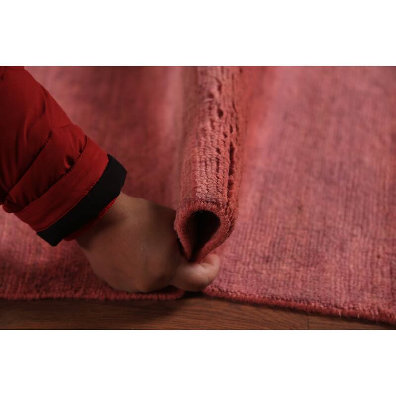 Modern Pink Gabbeh Oriental Area Rug Handmade Wool Carpet - 6'7" x 9'9"