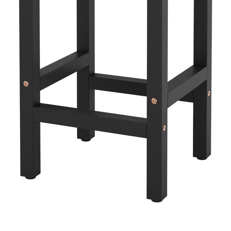 Set of 2 Solid Wood 26.in Counter Height Backless Bar Stools
