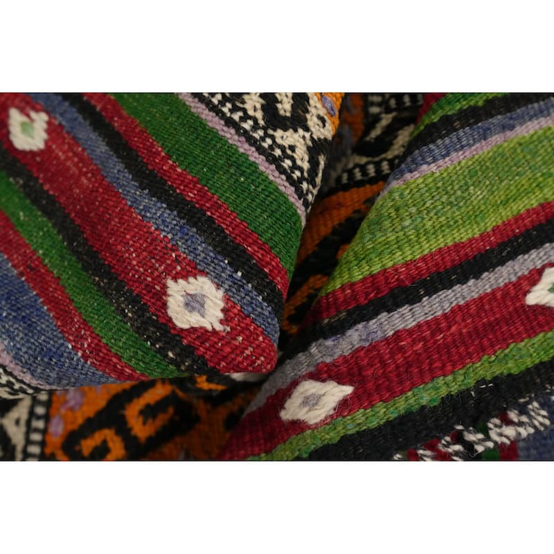 Hand Woven Oriental 100% Wool Carpet Southwestern Tribal Multi-Colored Kilim Area Rug - 7' 4'' X 4' 7''