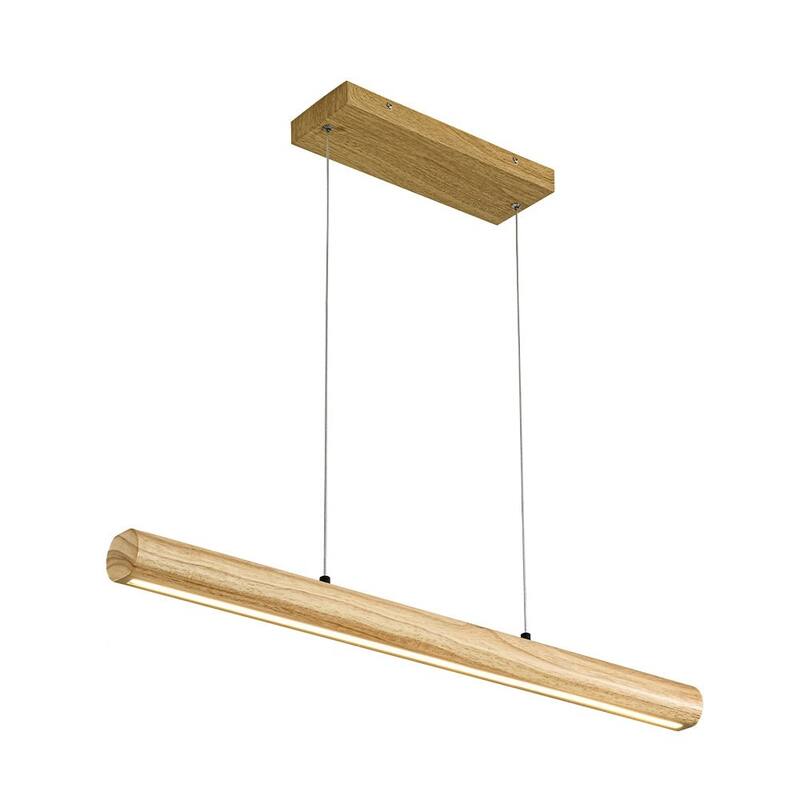 Minimalist Wooden Dimmable LED Kitchen Island Linear Pendant - 32.7in