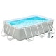preview thumbnail 2 of 7, Outsunny 11ft x 7ft x 32in Steel Frame Pool with Filter Pump, Outdoor Rectangular Frame Above Ground Swimming Pool, Light Grey
