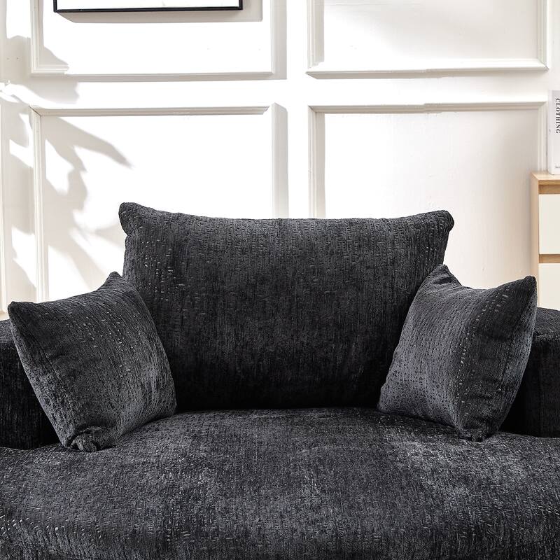 Comfortable Chenille Sponge Sofa for Various Rooms, No Assembly Needed