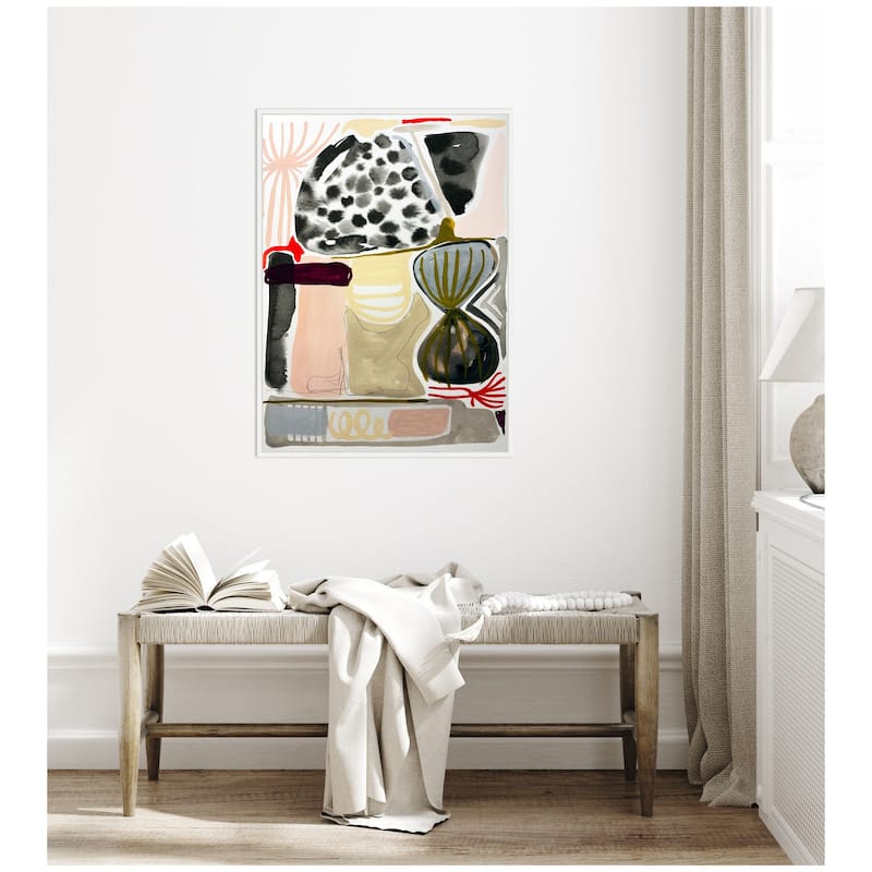 Kate and Laurel Sylvie Abstract 01 Framed Canvas by Emma Daisy