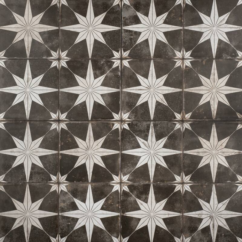 Merola Tile Kings Star Night 17-5/8" x 17-5/8" Ceramic Floor and Wall Tile