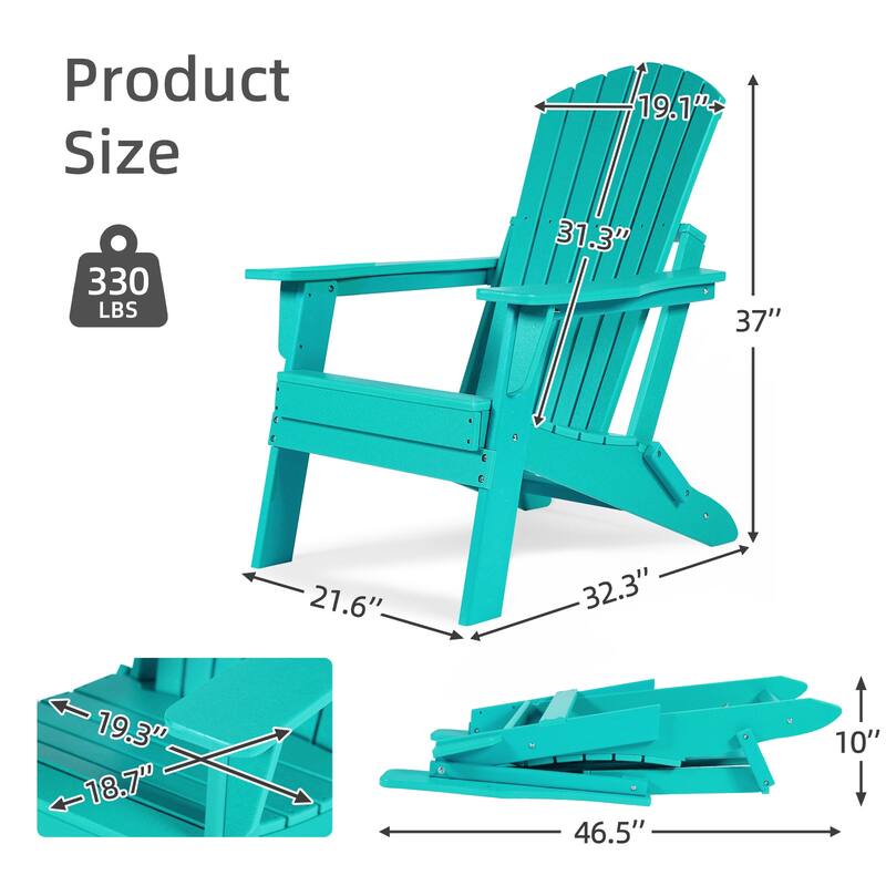 Aoodor Folding Patio Chairs - Stylish and Portable Seating - 32.3'' x 21.6'' x 37''