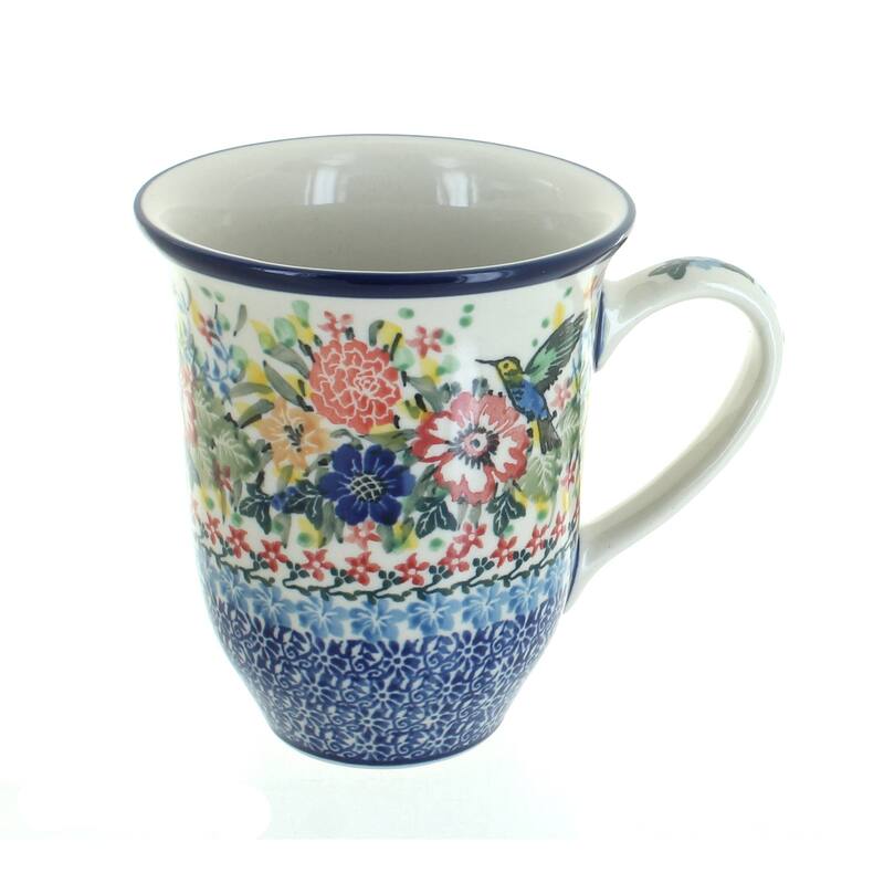 Blue Rose Polish Pottery 826 Ceramika Artystyczna Large Coffee Mug