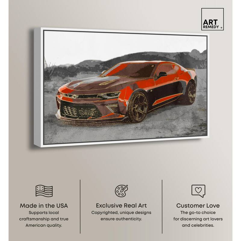 Red Sports Car Canvas by Art Remedy