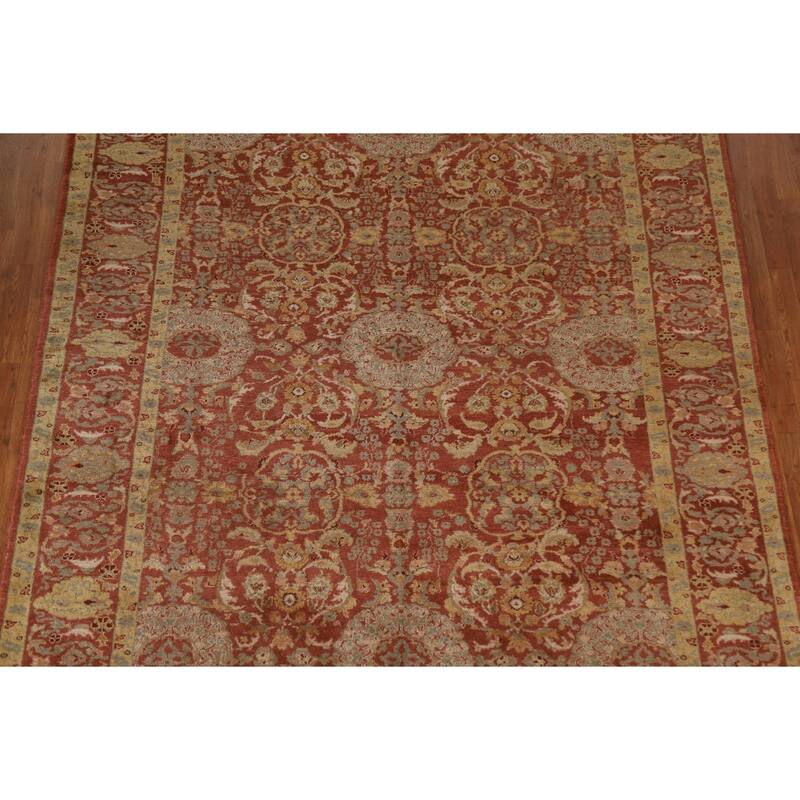 Vintage Vegetable Dye Oushak Turkish Area Rug Handmade Wool Carpet - 8'2"x 9'11"