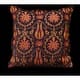 preview thumbnail 1 of 10, Suzani Tulip Chenille Turkish Decorative Pillow Navy Blue