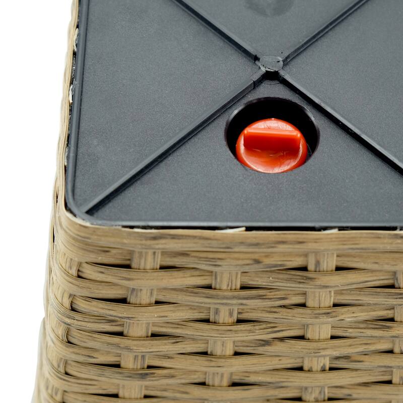 GDFStudio - Farmhouse 2-Piece Wicker Smart Self-Watering Square Planter Pots with Water Level Indicator for Indoor & Outdoor Use