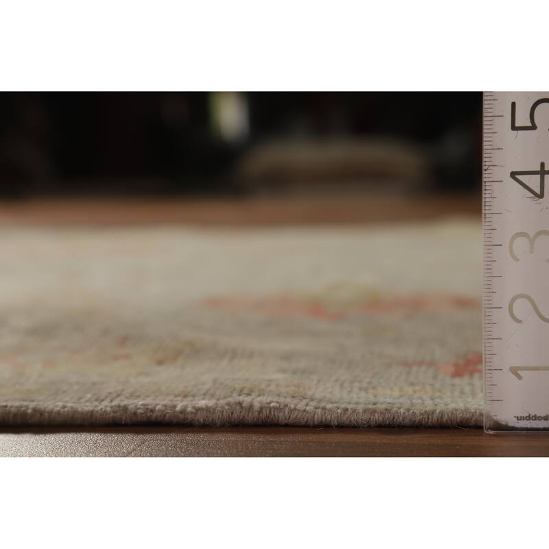 Hand Knotted Oriental 100% Wool Carpet Transitional All-Over Beige & Ivories Oushak Area Rug - 8' 10'' X 5' 10''