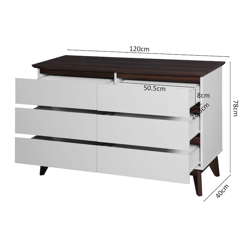 6-Drawer Double Dresser with Wide Drawers