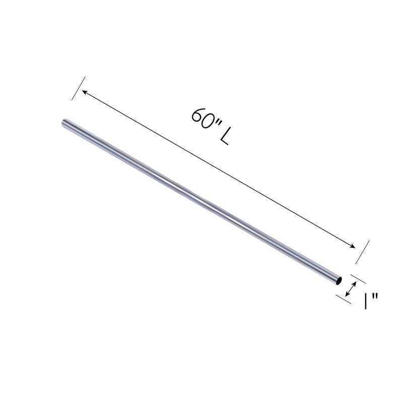 Design House 559120 60-inch Stainless Steel Shower Rod 5-Pack Polished Chrome - Polished Chrome / Stainless Steel