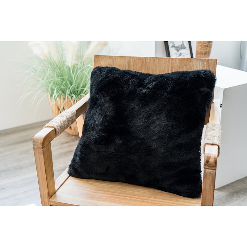 Faux Rabbit Collection Solid Square Pillow - (20" x 20")