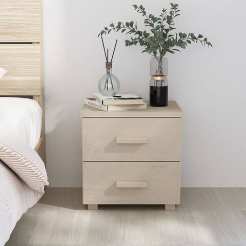 vidaXL Bedside Cabinet 15.7"x13.8"x17.5" Solid Pinewood