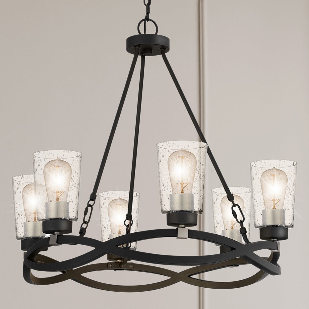 Luxury Tuscan Chandelier, 23.25H x 25.75W, with Old World Style, Earth Black, UQL4960 by Urban Ambiance