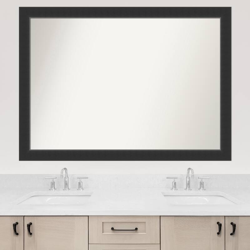 Corvino Black Framed Non-Beveled Custom Wall Mirror, Bathroom Vanity Mirror