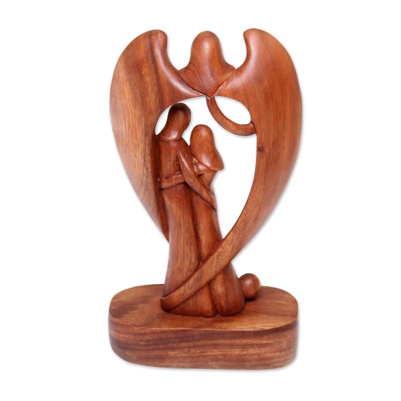 Novica Handmade Angelic Presence Wood Sculpture