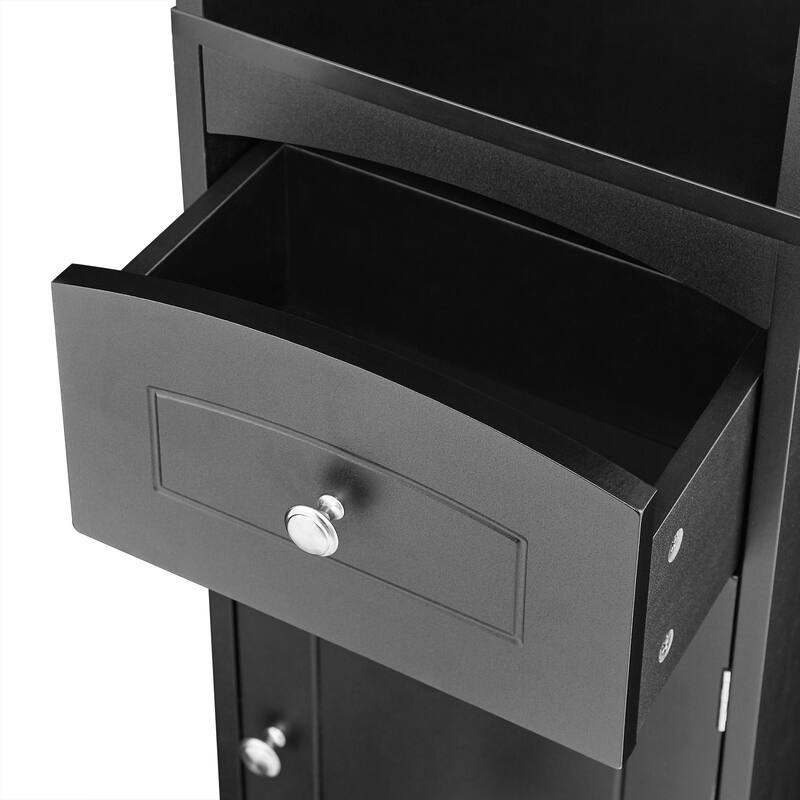 66" H Tall Bathroom Storage Cabinet with Drawer & Adjustable Shelves