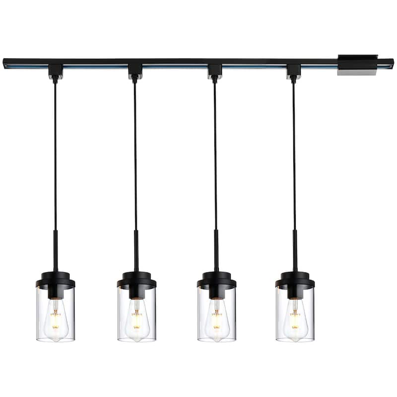 H-Type Track Pendant Lighting 4 Lights Track Ceiling Light Fixtures Hanging, Include 394 Inches H Type Track Lighting Rail