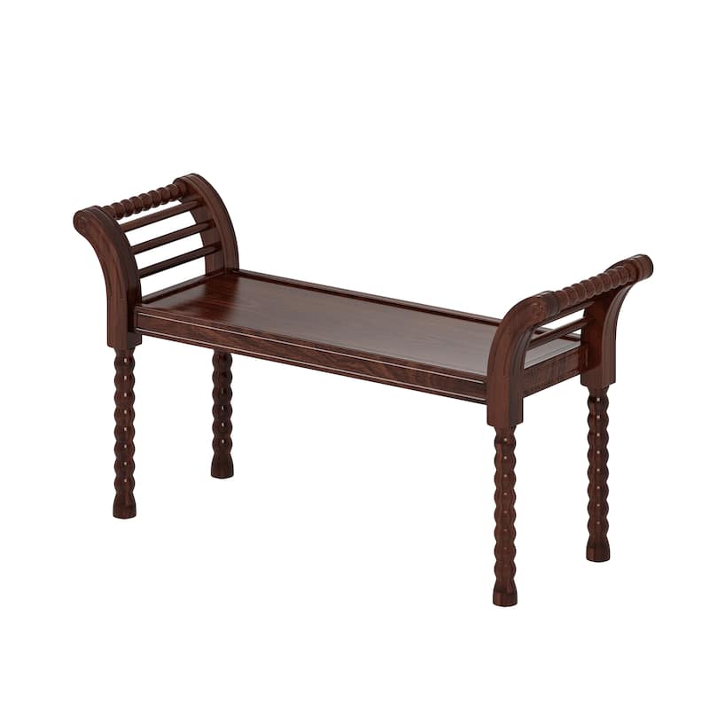 Retro Style Wooden Platform Bed Set