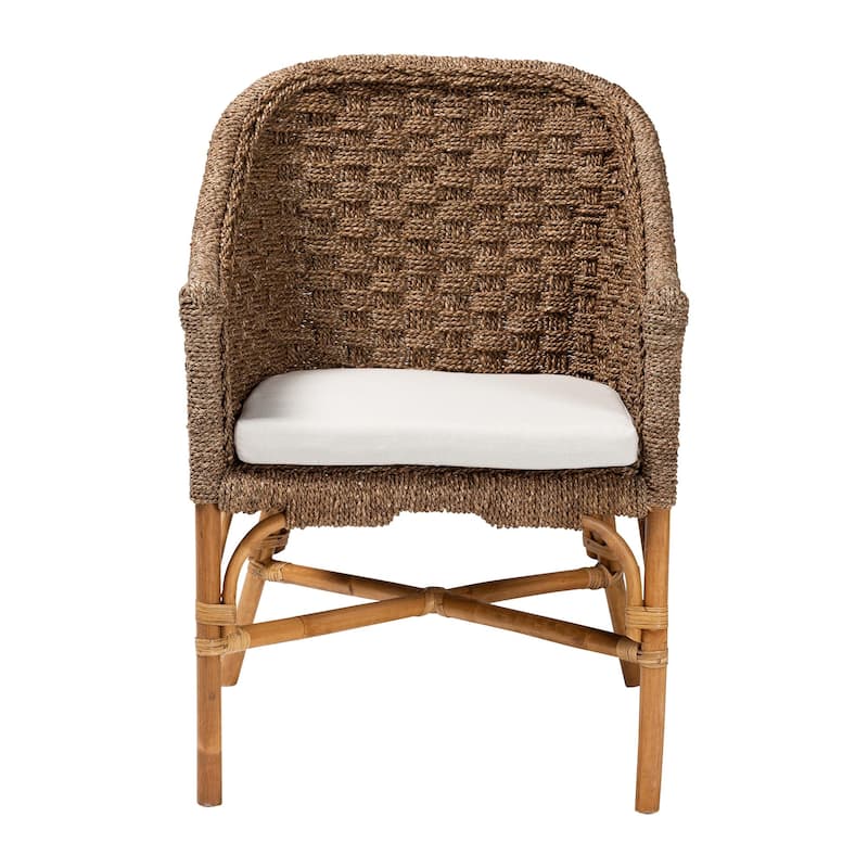 Luis Bohemian Natural Seagrass and Rattan Arm Chair