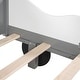 preview thumbnail 30 of 32, Wood Car-Shaped Platform Bed w/ Headboard & Footboard Storage Shelves