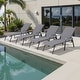 preview thumbnail 60 of 81, Outdoor Patio Lounger Aluminum Adjustable Chaise Lounge Chairs with Arms (Set of 2/4) - See Picture Grey, 4PC