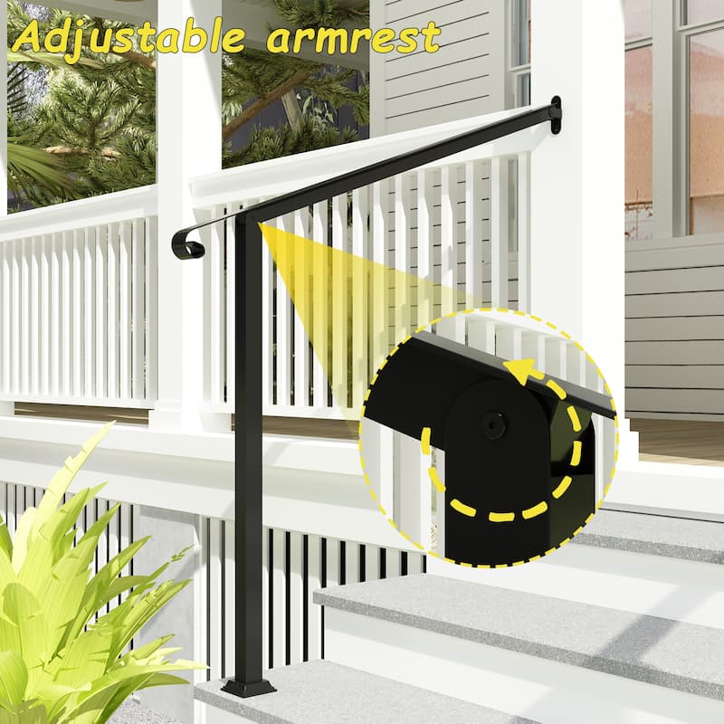 Duty Wrought Iron Outdoor Handrail Safety Rail for Steps, Porches