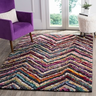 SAFAVIEH Fiesta Shag Chanda Abstract Rug