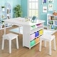 preview thumbnail 6 of 15, Mixoy Kids Table and Chair Set,Child Crafting table with Paper Roller and Removable Storage Box, Art Storage for Kids Reading D38.97in*W23.23in*H29.53in - White