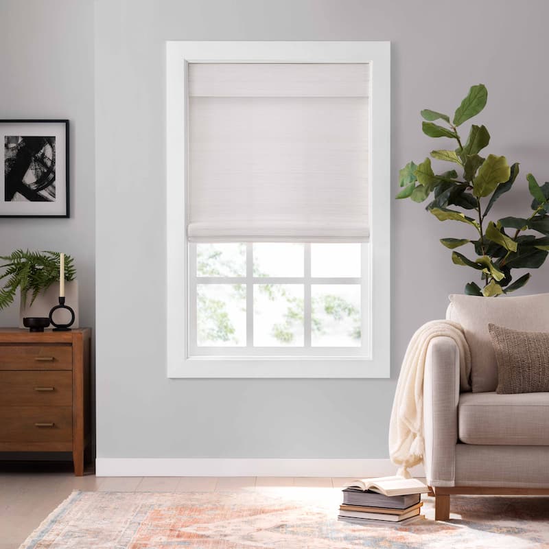 Eclipse Bamboo Cordless Light Filtering Privacy Roman Shade - 48x72 - White