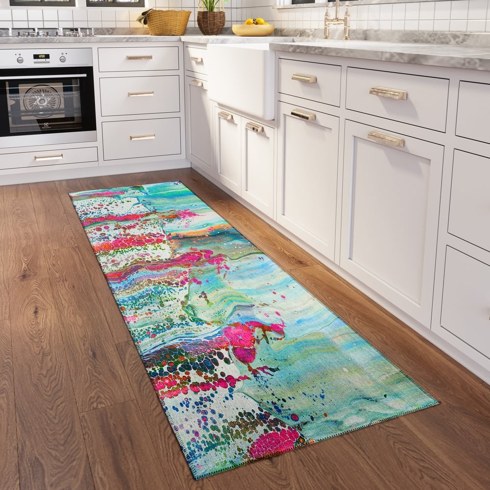 Indoor/ Outdoor Addison Karina Abstract Washable Area Rug