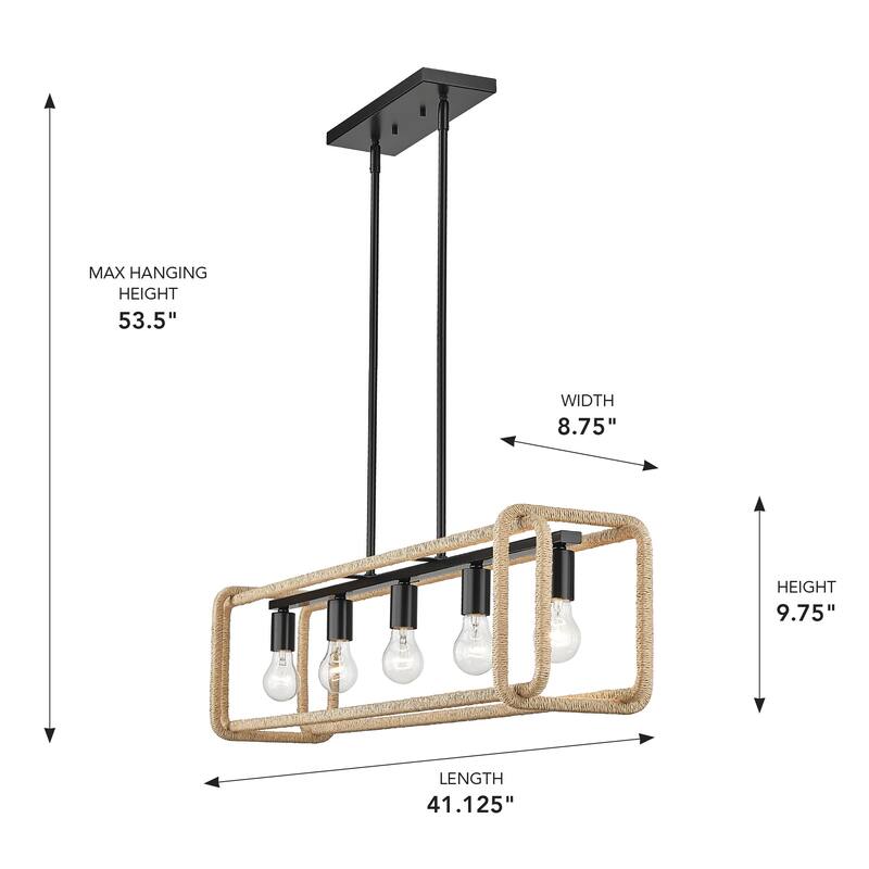 Camden 41.125" Wide 5-Light Linear Pendant