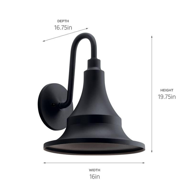 Kichler Hampshire 19.75 inch 1 Light Large Outdoor Wall Light in Textured Black