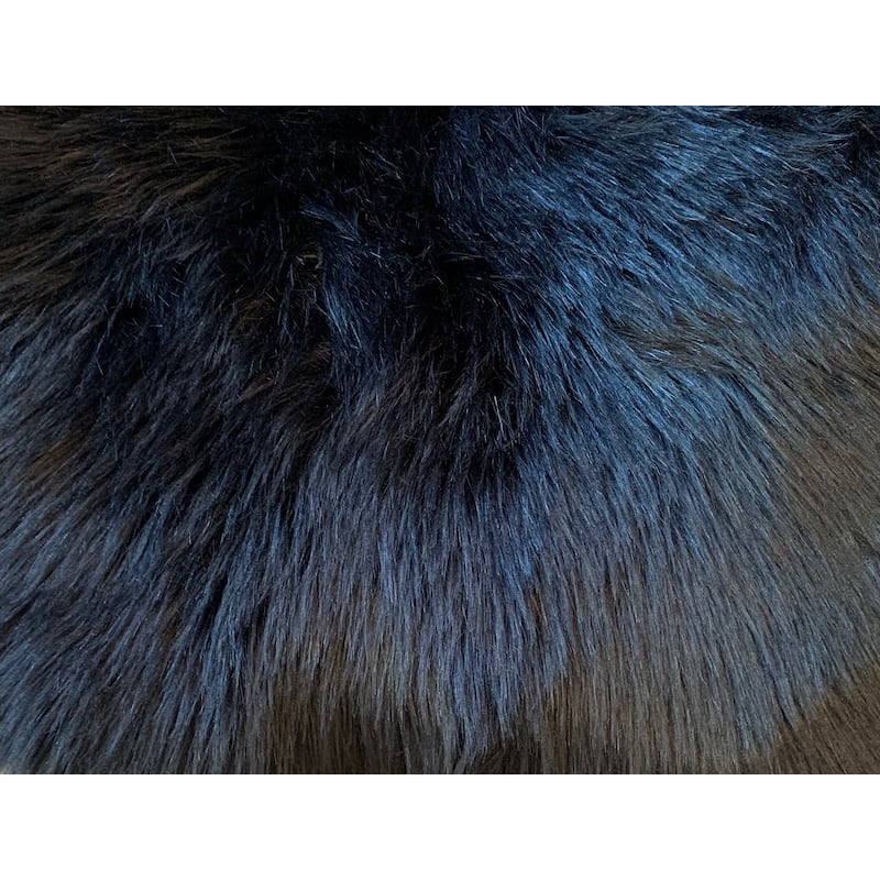 Ovella Home Premium Luxurious Faux Sheepskin 3-Pelt Plush Shag Area Rug - 3' x 5'6' - 3' x 6' - Black
