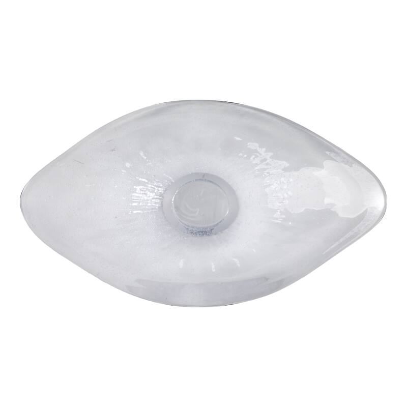 Glass Bowl Textured Handcrafted Finish Decorative Use - 3" Clear - 24" x 14" x 3"