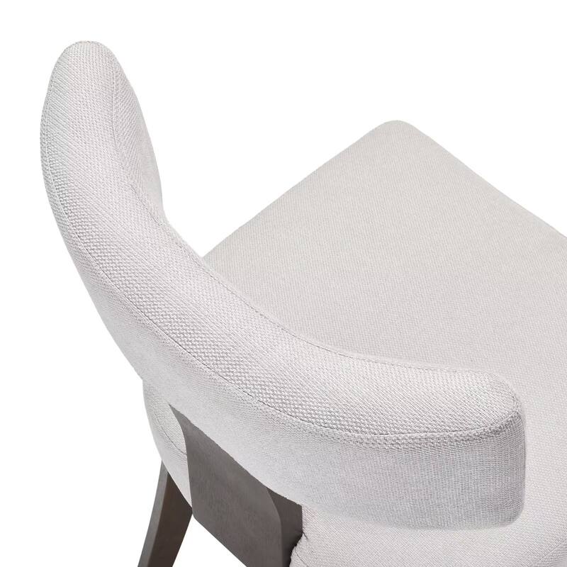 Upholstered Armless Dining Table Chairs with Hardwood Frame Curved Backrest (Set of 2)