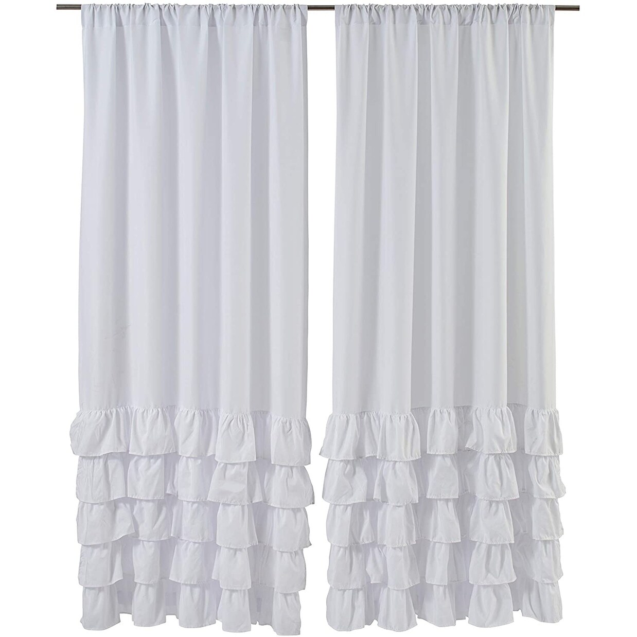 Driftaway Ruffle Layer Semi Sheer Window Curtains For Living Room Bedding Room 2 Panels Rod Pocket 50 Width X 84 Length On Sale Overstock 32353646