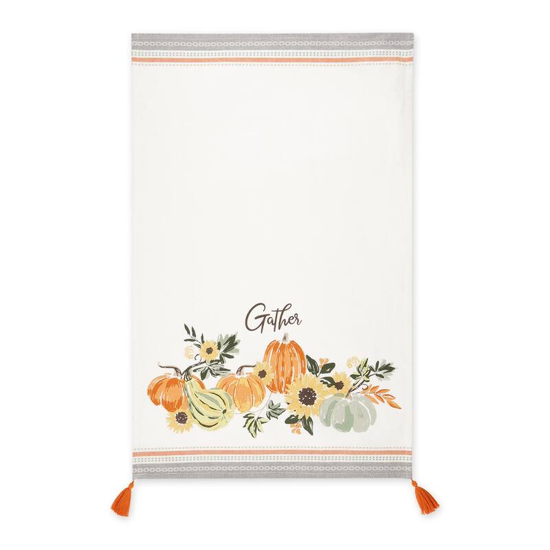 Autumn Pumpkins Printed Dishtowel (Set of 2)