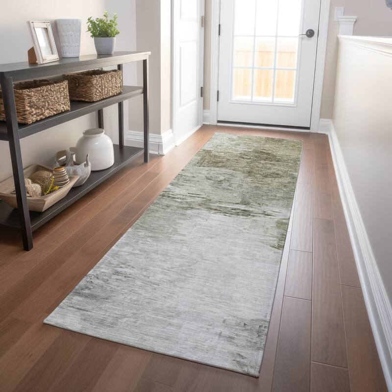 Machine Washable Indoor/ Outdoor Chantille Abstract Ombre Rug - Taupe - 2'3" x 7'6"