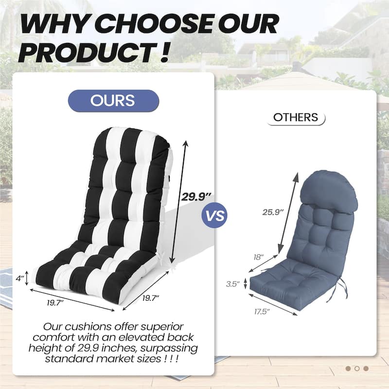 Adirondack Style Patio Outdoor Chair Cushion for Adirondack Chair or Lounge Rocking Chair - See picture