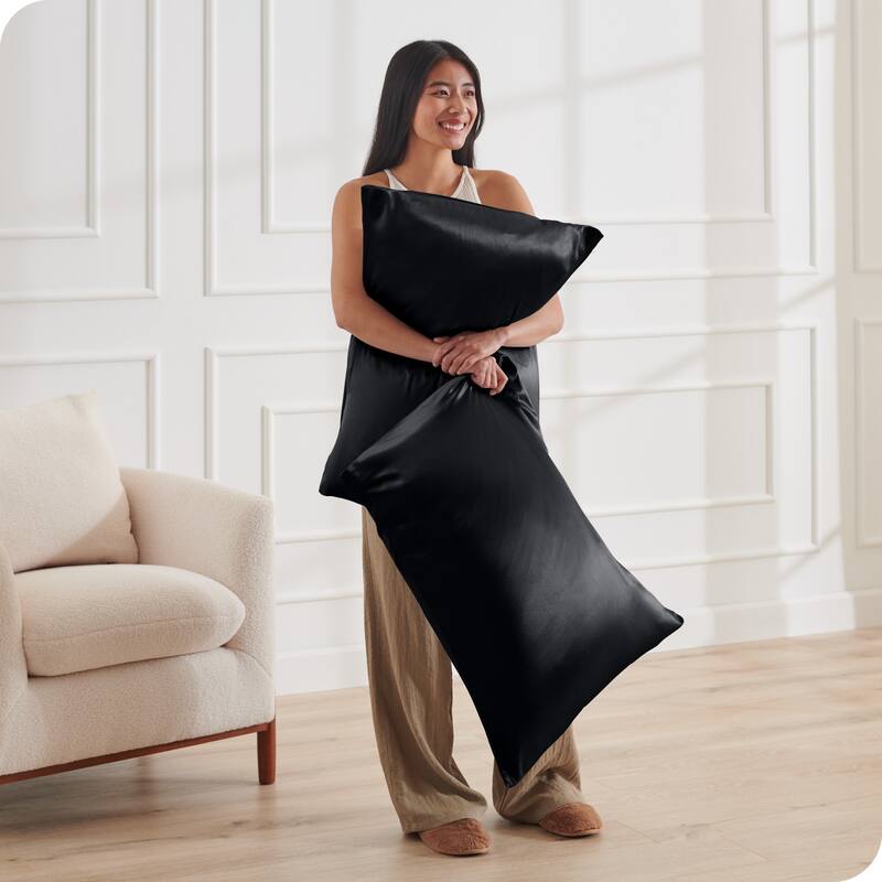 Bare Home Poly Satin Pillowcase Set for Hair and Skin (Set of 2)