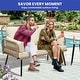 preview thumbnail 4 of 7, Moasis 42.5'' Beige Outdoor Patio Rattan Loveseat with Cushion
