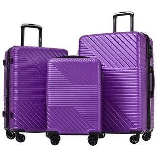 Purple 3 top piece luggage set