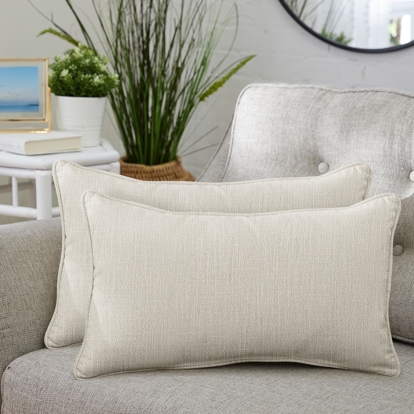 slide 2 of 47, Sorra Home Corded Linen Texture Pillows (Set of 2) 12 in H x 24 in W x 6 in D - Beige
