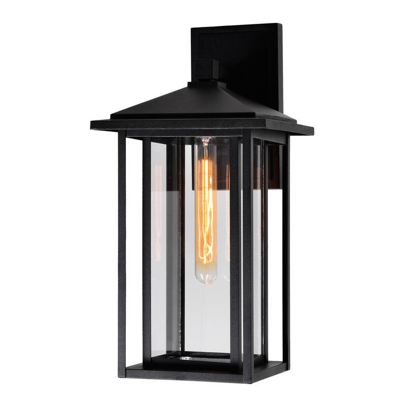 Crawford 1 Light 9in Black Outdoor Wall Light - Black