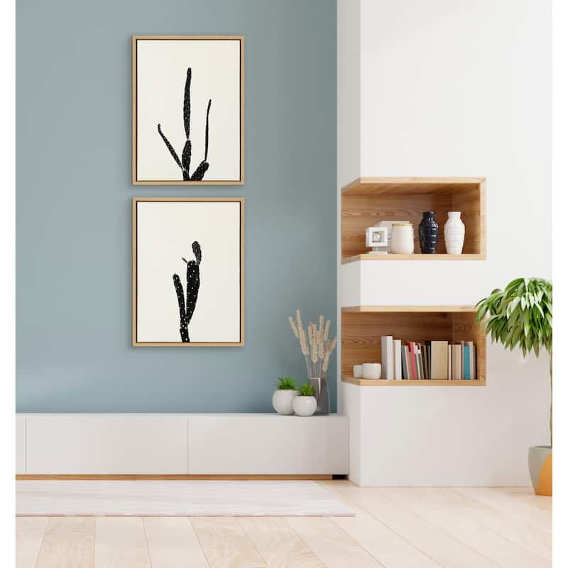Kate and Laurel Sylvie Cactus Canvas by Stephanie Klatt