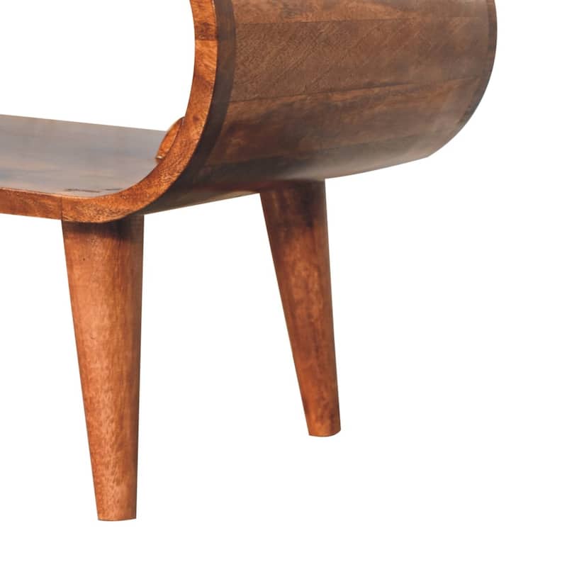 Artisan Furniture Solid Wood Amaya Nordic Style Honey Caramel Coffee Table, Brown, Storage Area